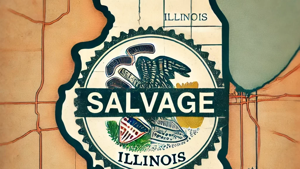 image of Illinois with the word Salvage in the middle