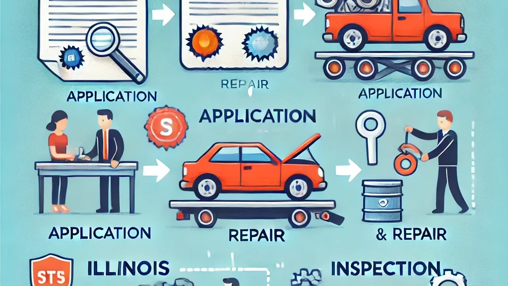 vehicles on a diagram for repair and salvage.